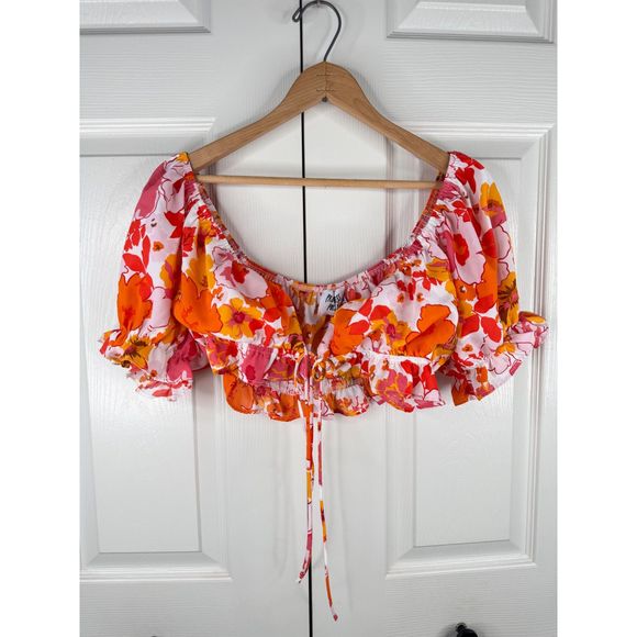 Women's Princess Polly Floral Cropped Top Size 8 - Picture 3 of 8